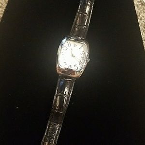 Beautiful Silpada leather & Sterling silver watch
